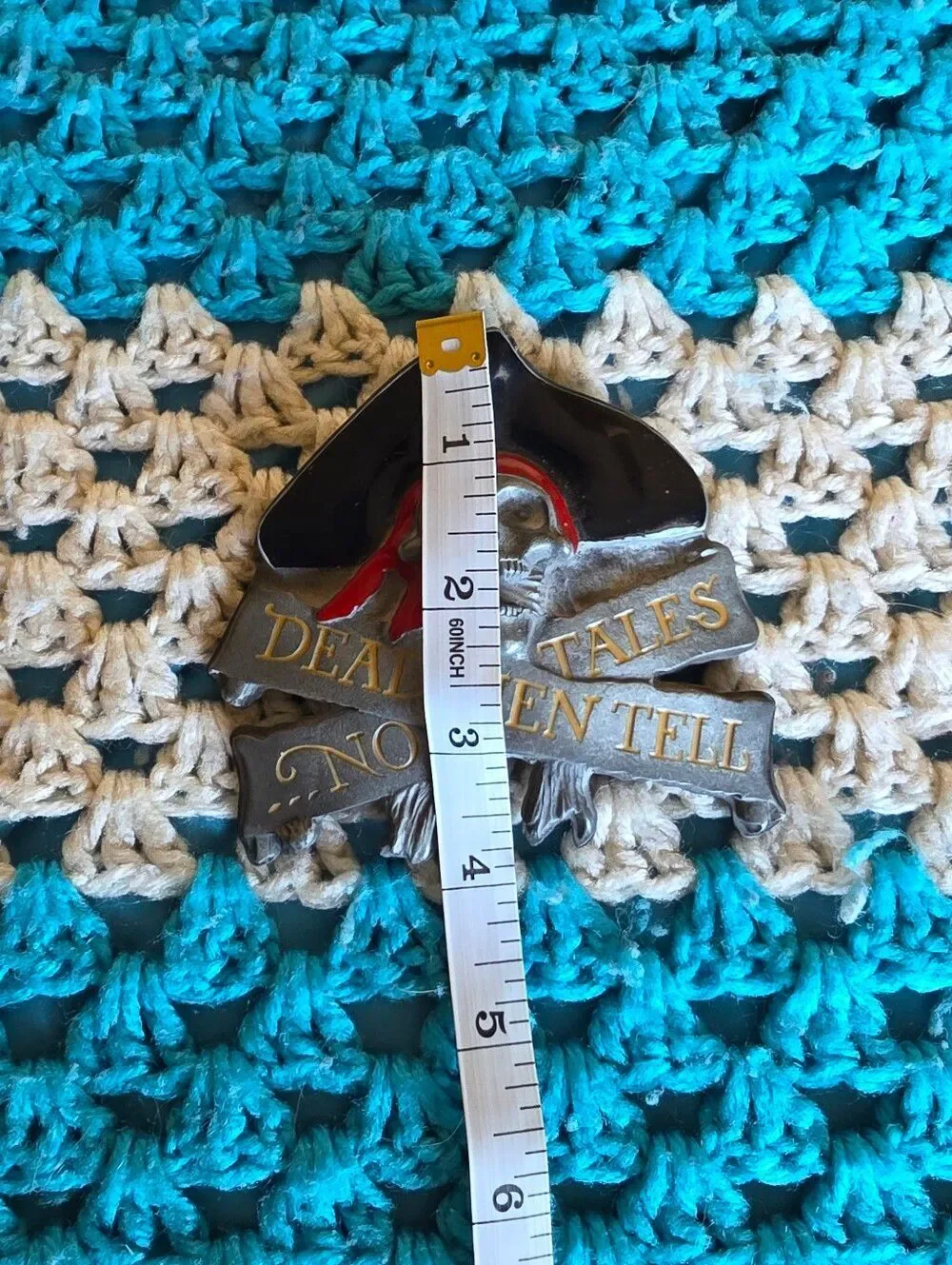 Vintage Early 2000s Disneys Pirates Of The Caribbean Heavy Metal Belt Buckle
